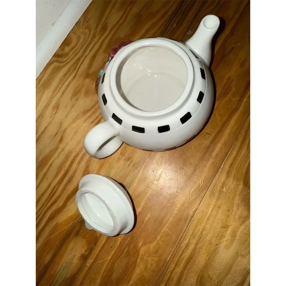 Tabletops Unlimited Vintage Ceramic Teapot Fruit Motif Decorative‎